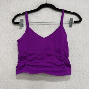 FP Movement Tank Top Womens XS/S Purple V Neck Ruched Camisole Athletic Yoga